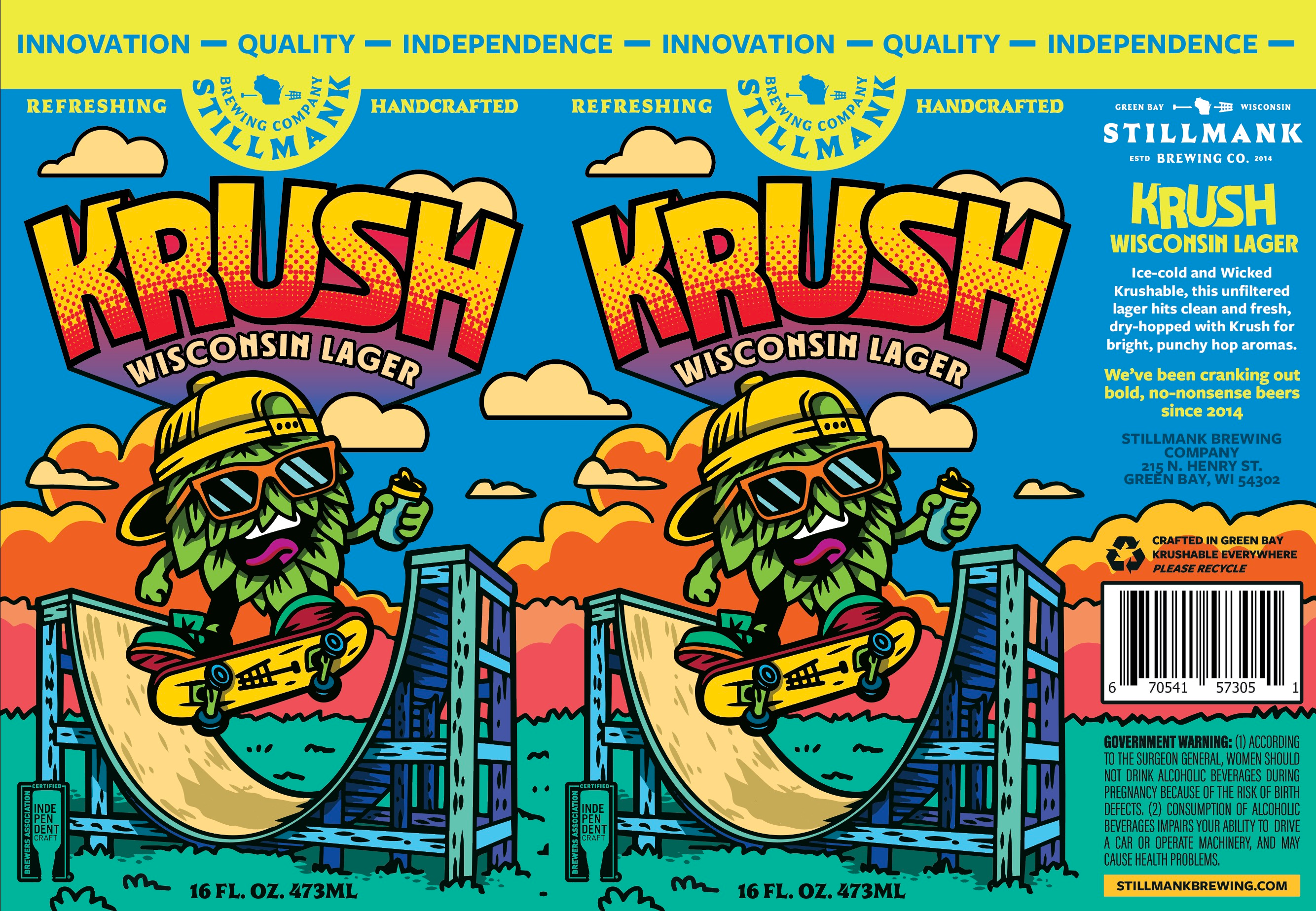 Krush Wisconsin Lager by Stillmank Brewing Co. - beer label
